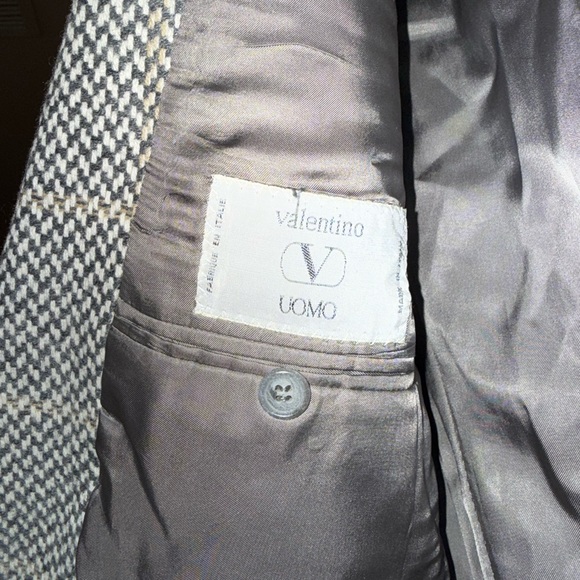 Valentino uomo wool gray/tan/beige tweed jacket size 39s, oversize small - Picture 2 of 8